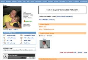 Il design UX poco intuitivo di Myspace