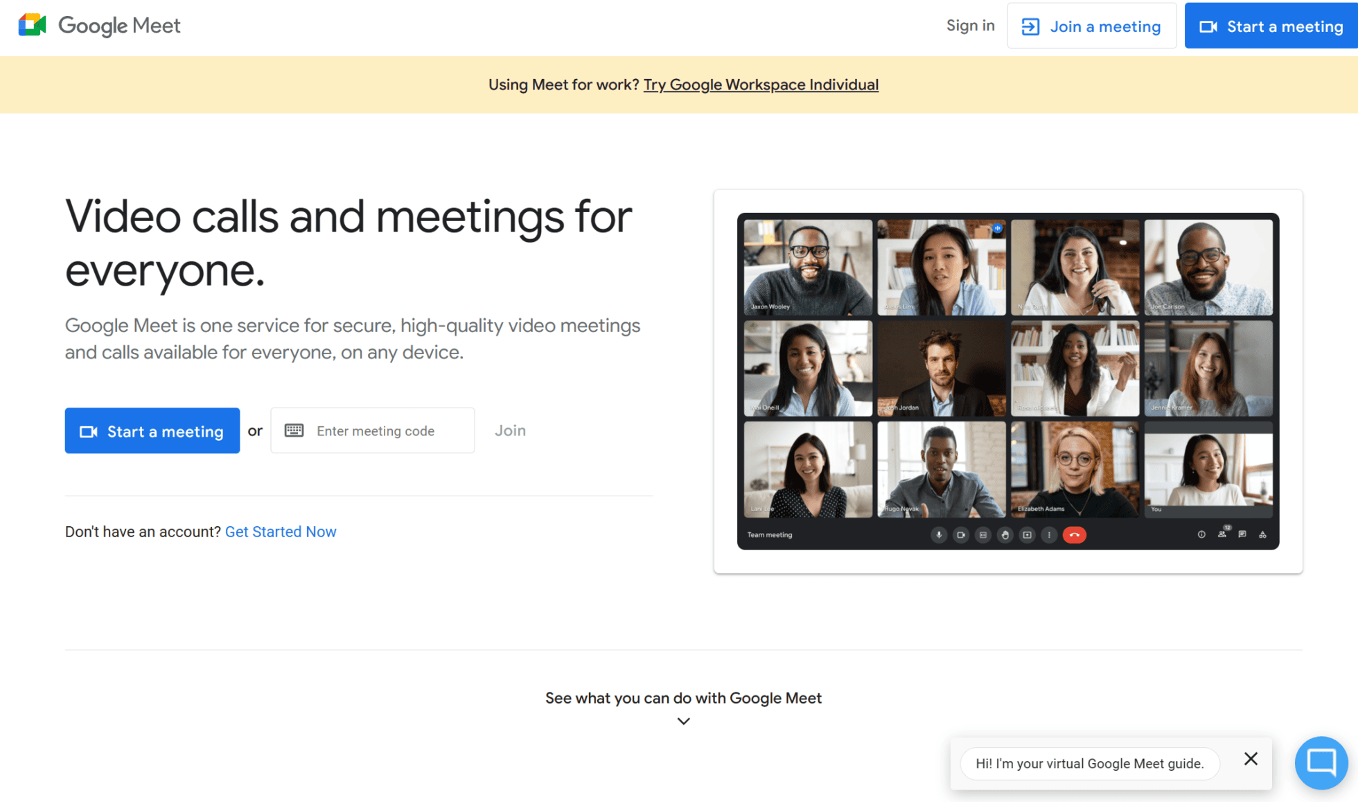 Strona główna Google Meet – czy to jedna z najlepszych darmowych stron do wideorozmów?