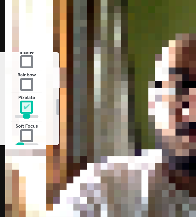 google-meet-visual-effects con opciones de bluring