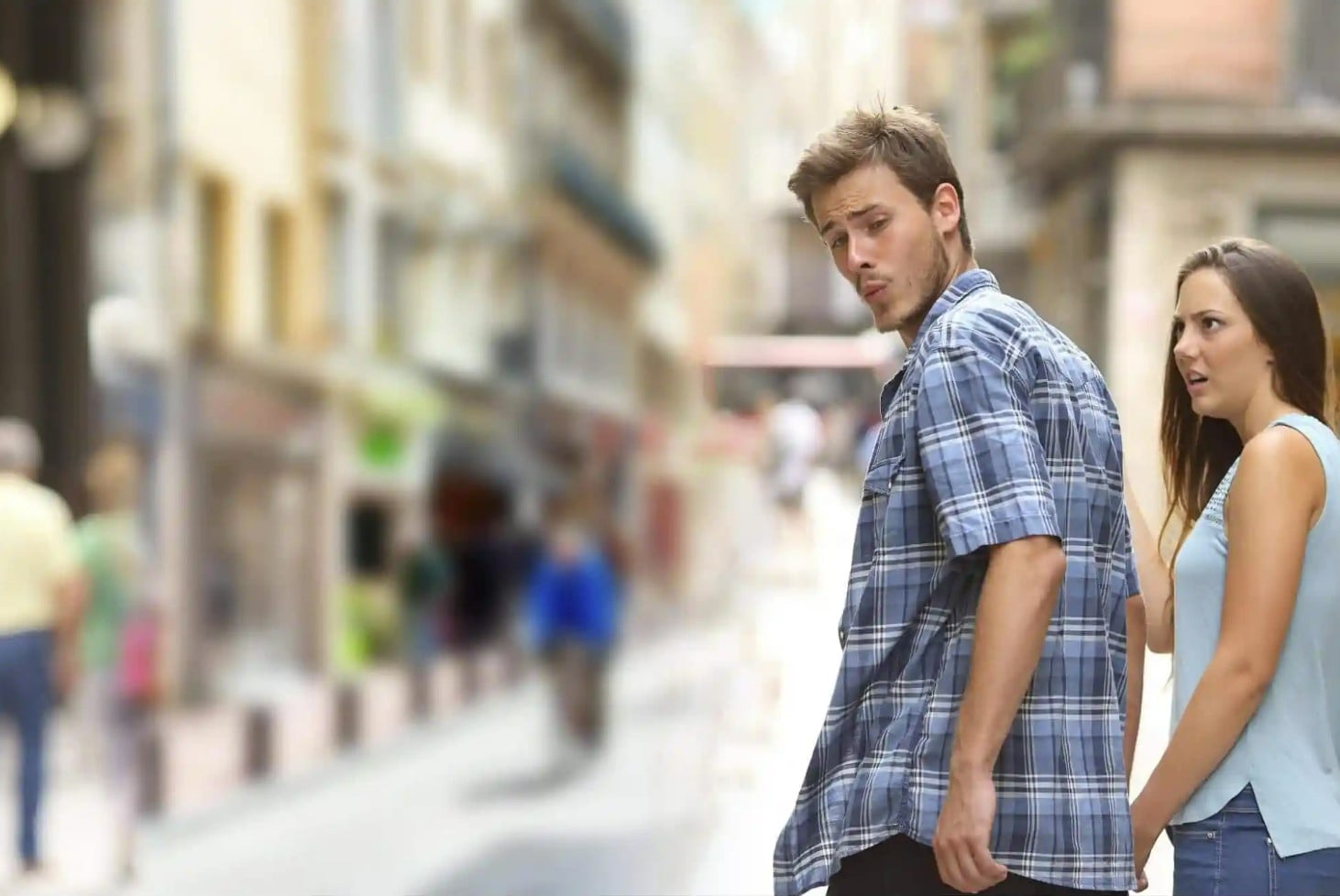Abgelenkt Freund meme Zoom Hintergrund