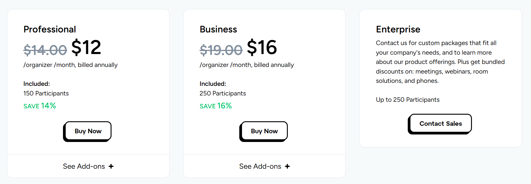 GoToMeeting pricing structure