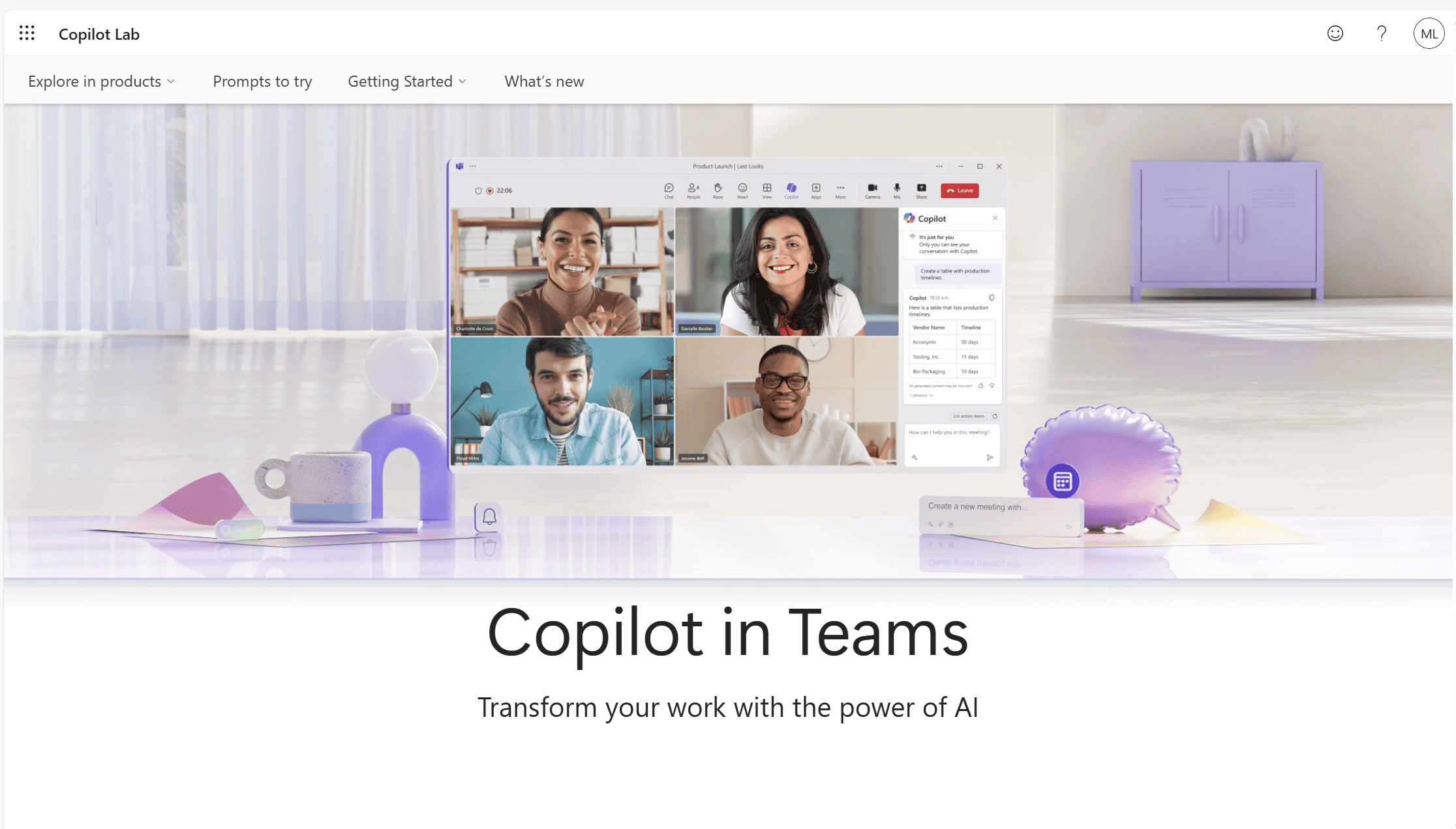 Copilot para equipes