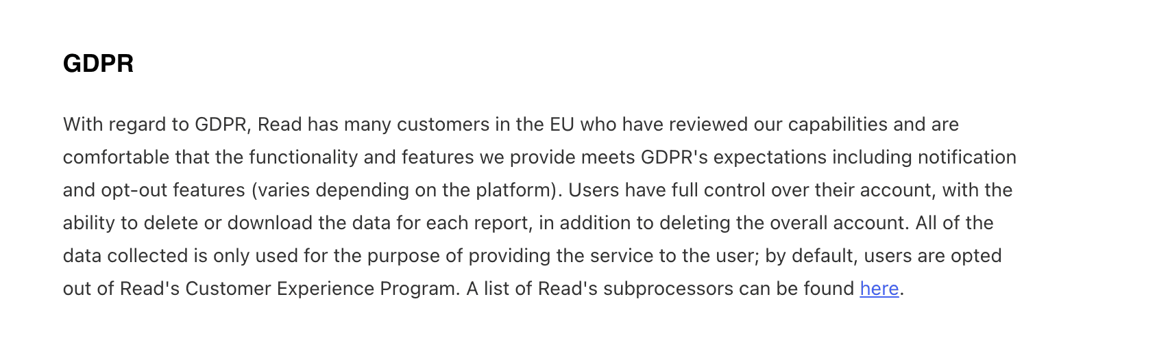 read.ai polityka gdpr