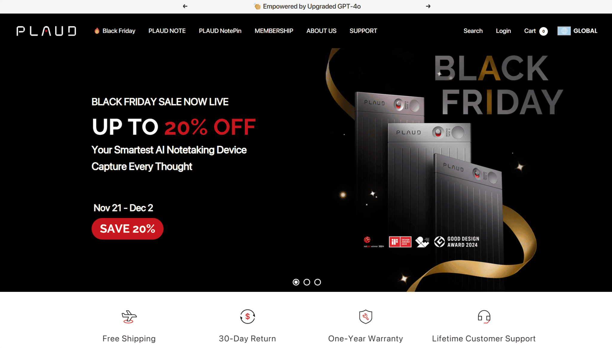 PLAUD AI homepage