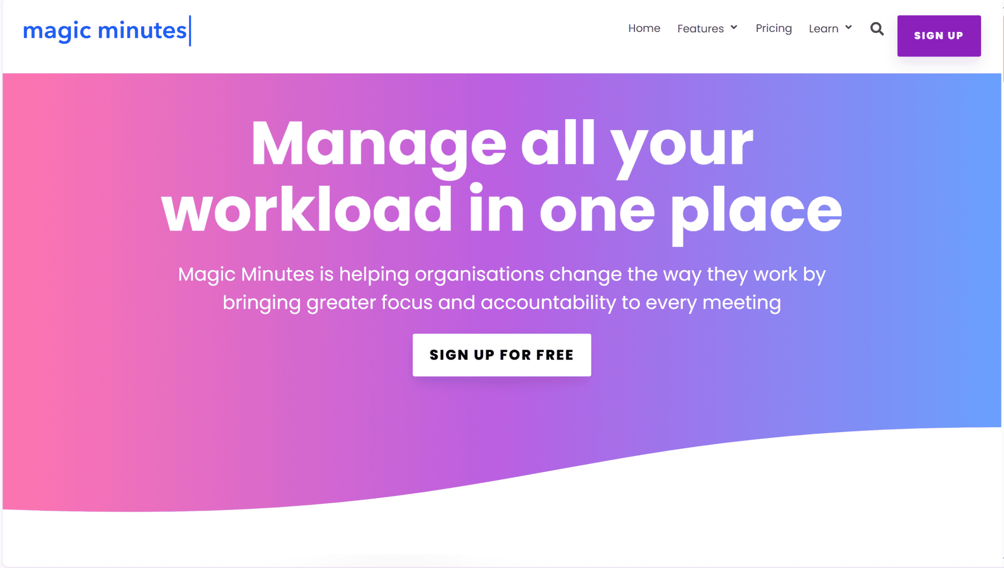 Magic Minutes homepage