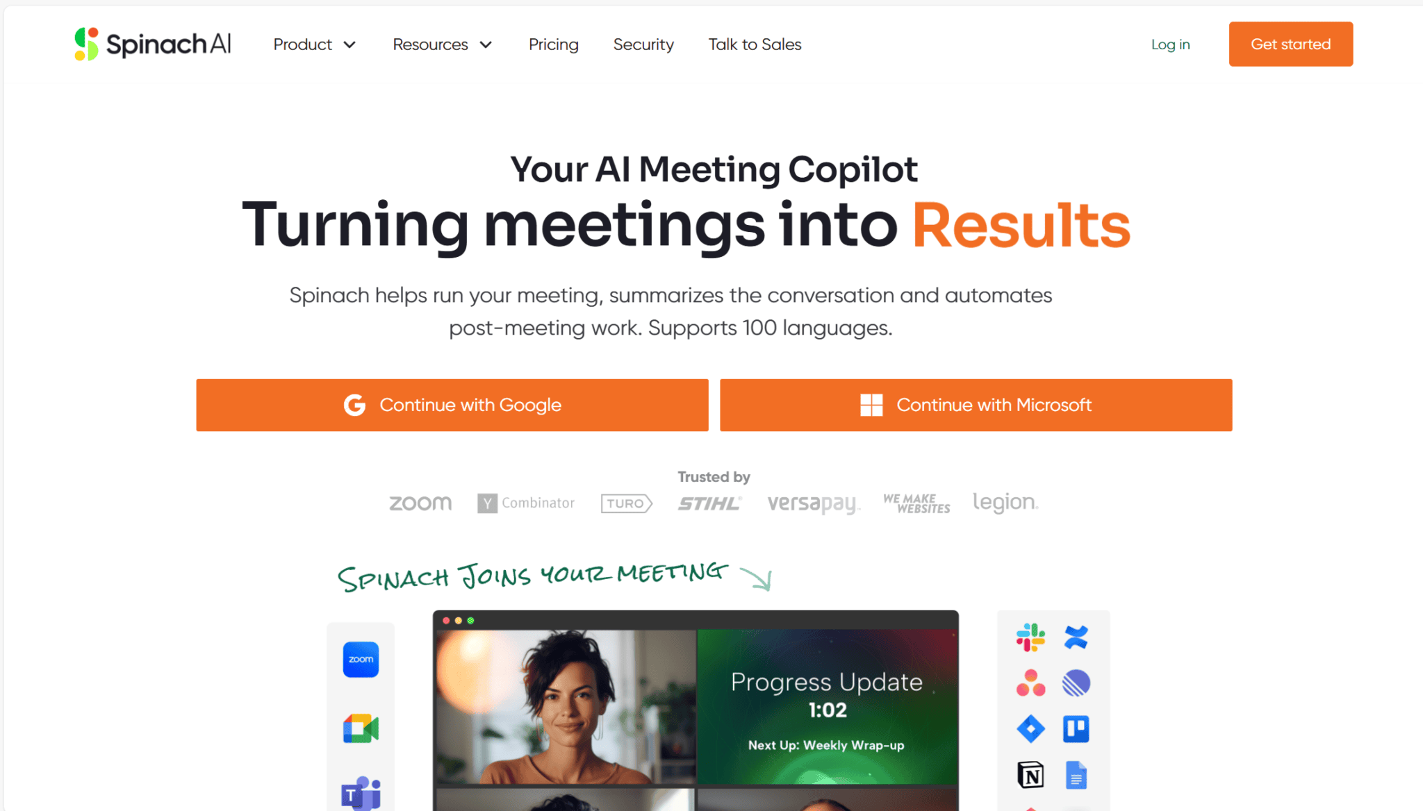 Spinat AI Homepage