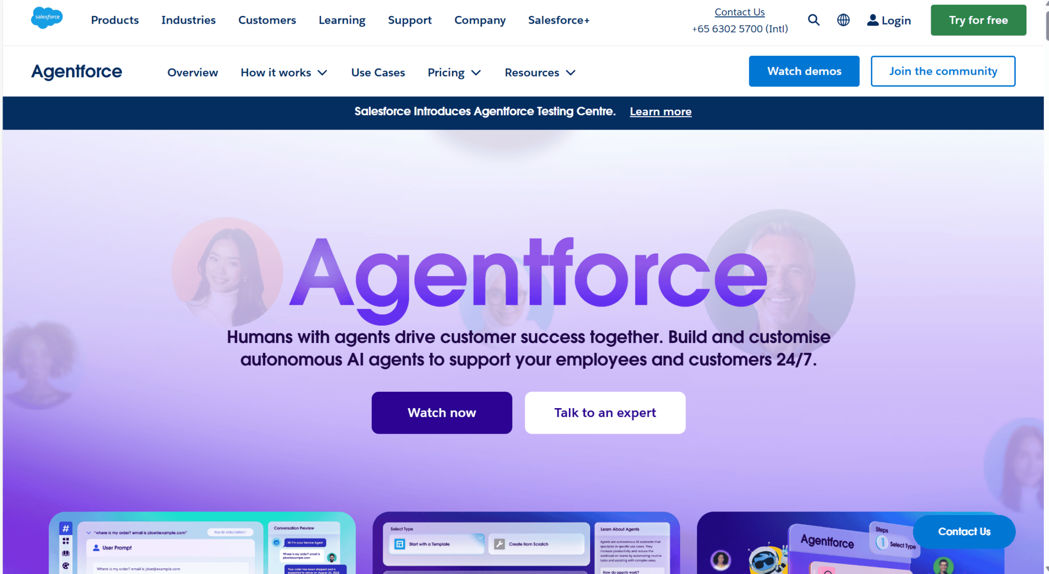 Salesforce Домашняя страница Agentforce.