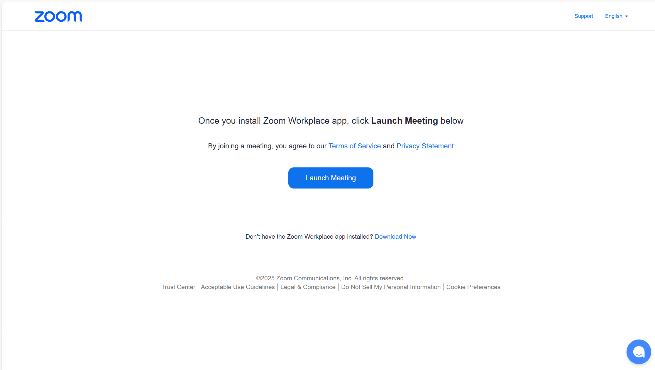 「会議を開始」をクリックしてテストしますZoom 。