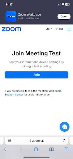 Zoom 携帯電話でのテスト通話; ステップ 1