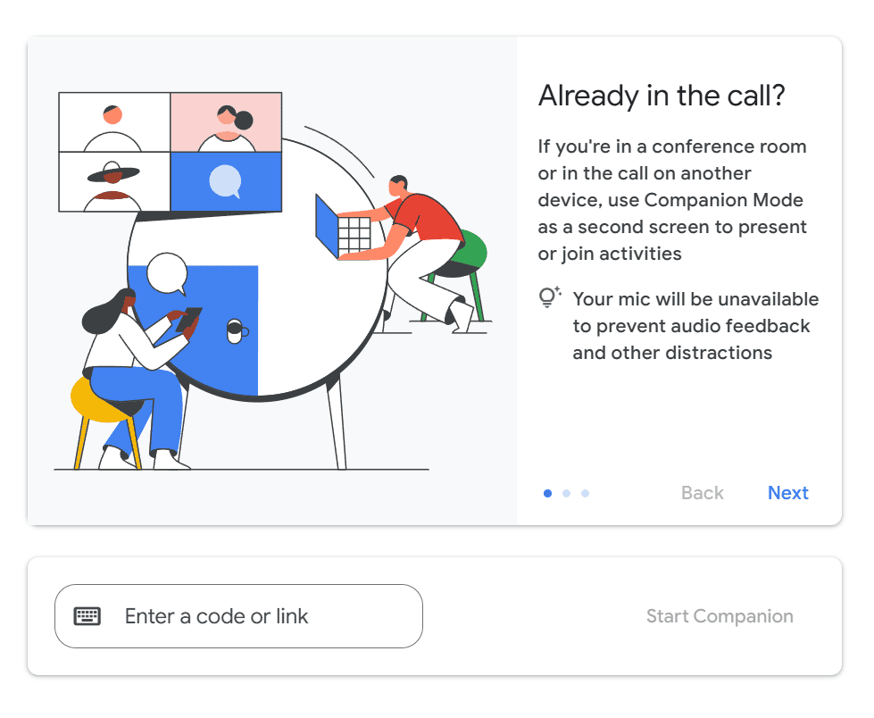 Join Google Meet in Companion Mode