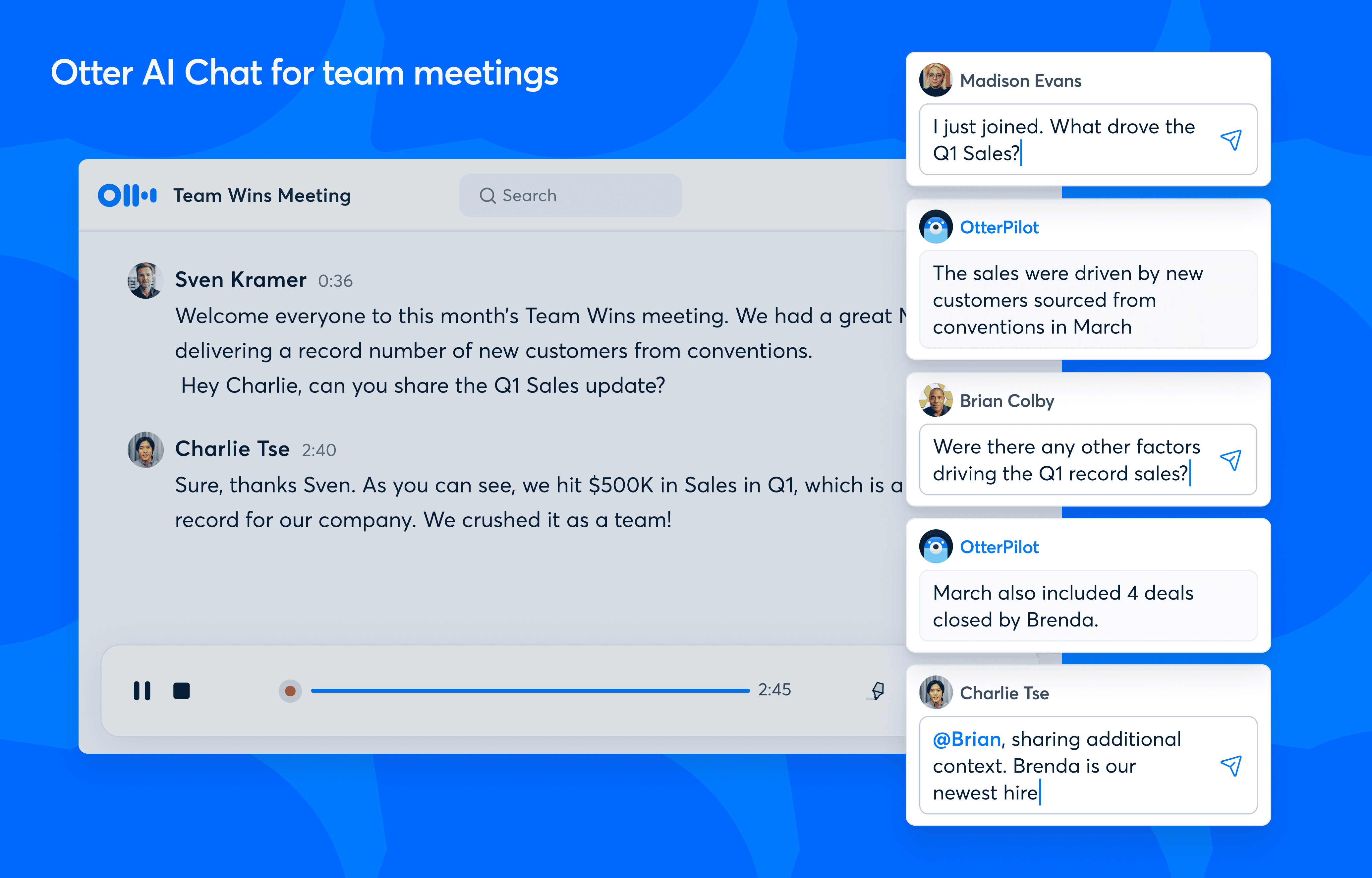 Otter's AI chat provides meeting insights