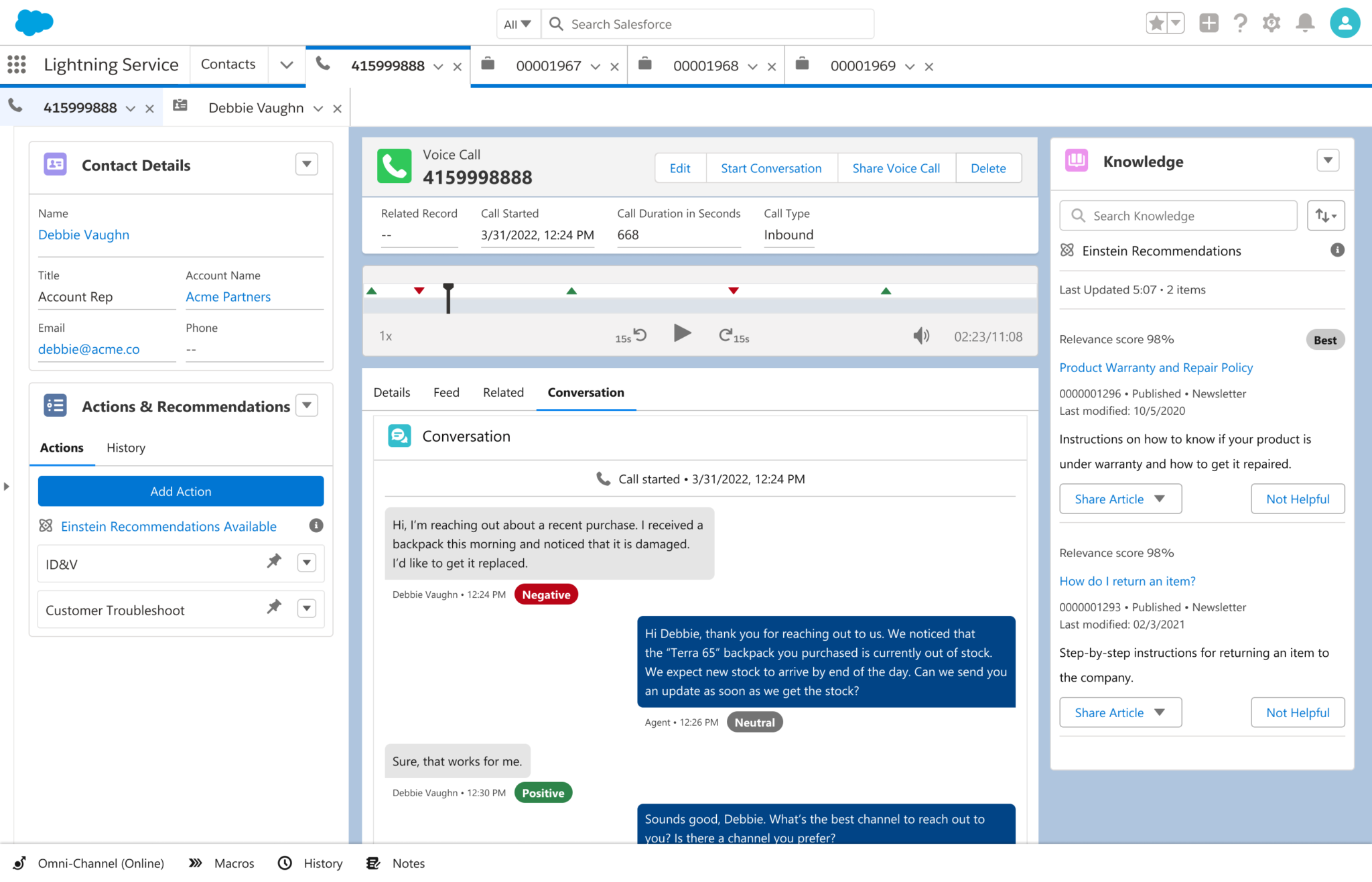 Suggestions de Salesforce AI