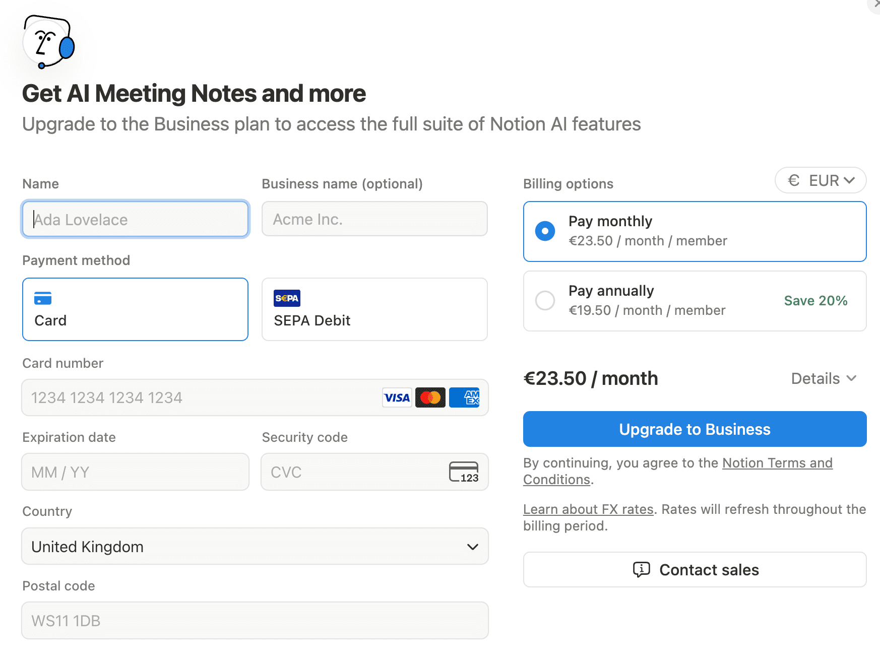 Notion AI Notatki ze spotkań Koszt