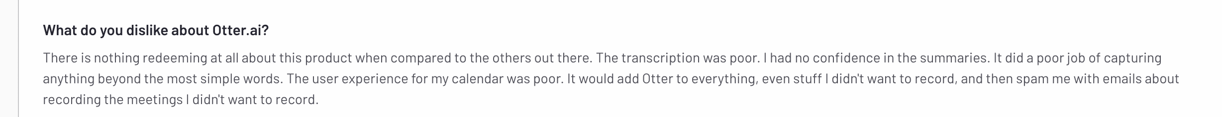 Estratto della recensione Otter.ai da G2
