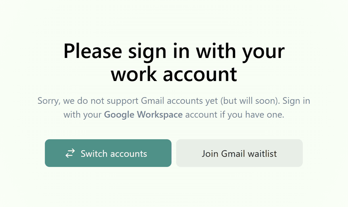 Granola permite e-mails pessoais.
