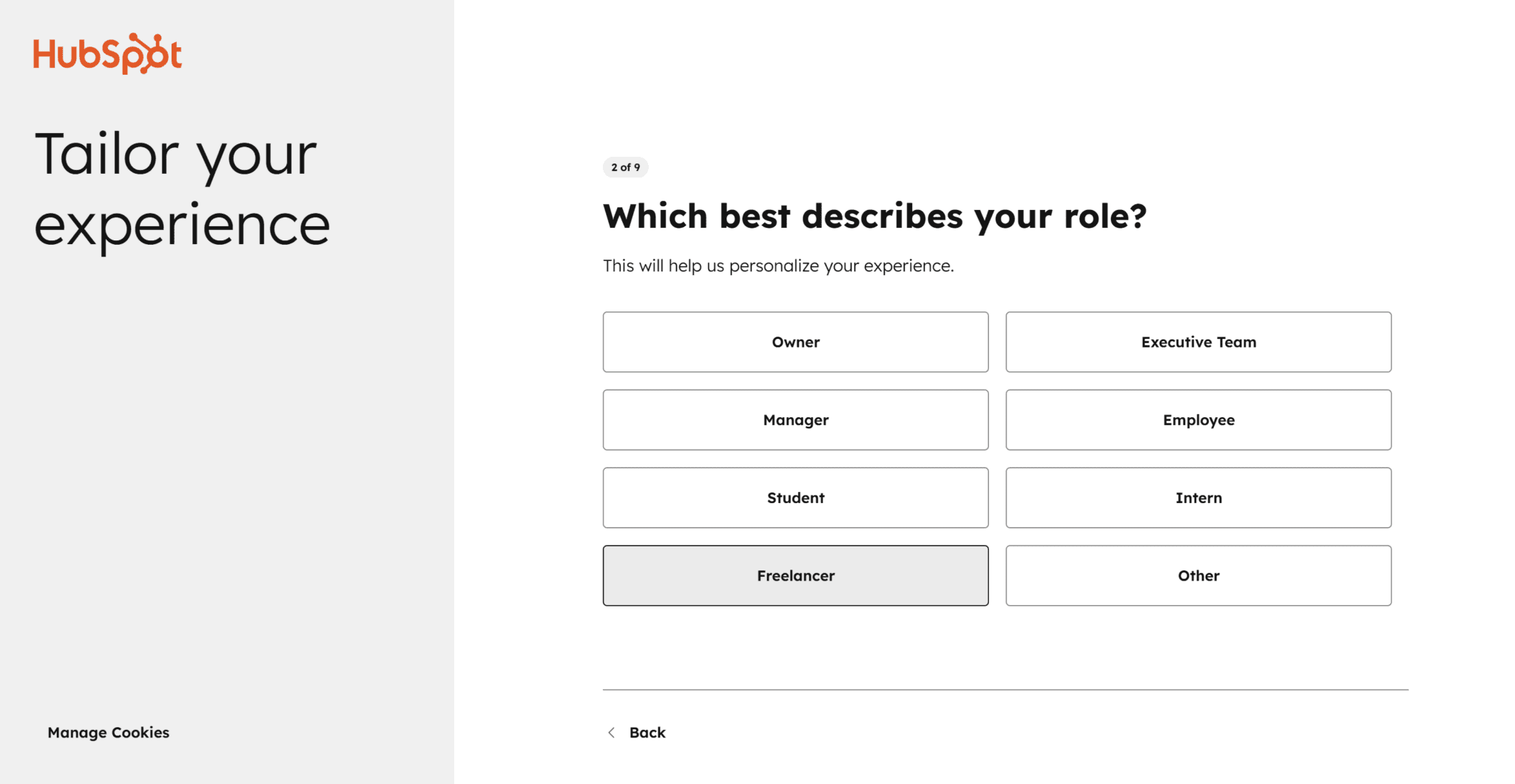 Hubspot onboarding, ¿qué describe mejor tu función?