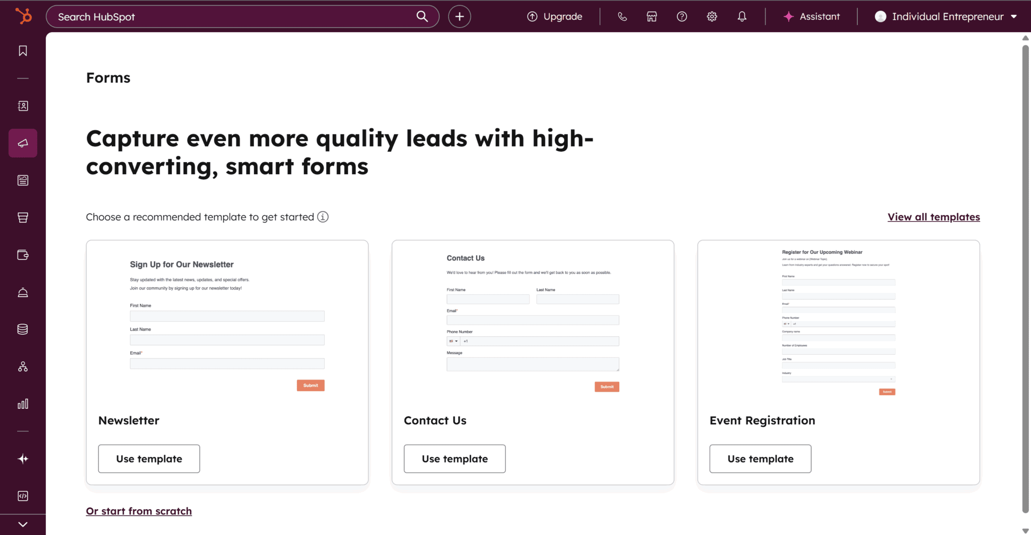 HubSpot me pidió que creara un formulario. No tengo ni idea de por qué.