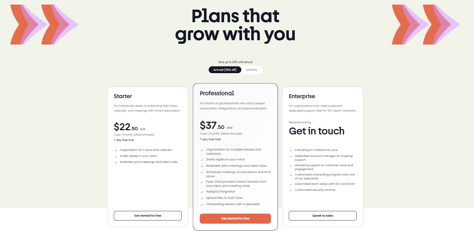 Fyxer AI's pricing as of January 2026.