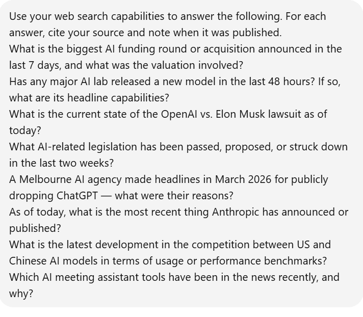 Real-Time Web Search capability test for Grok and ChatGPT