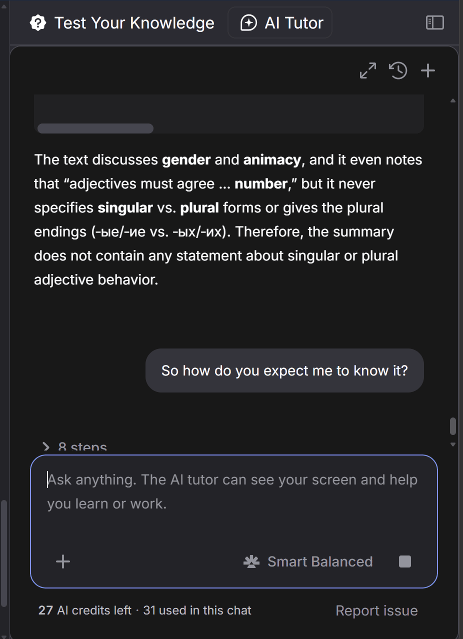 RemNote Summary's AI struggles to admit when it's wrong