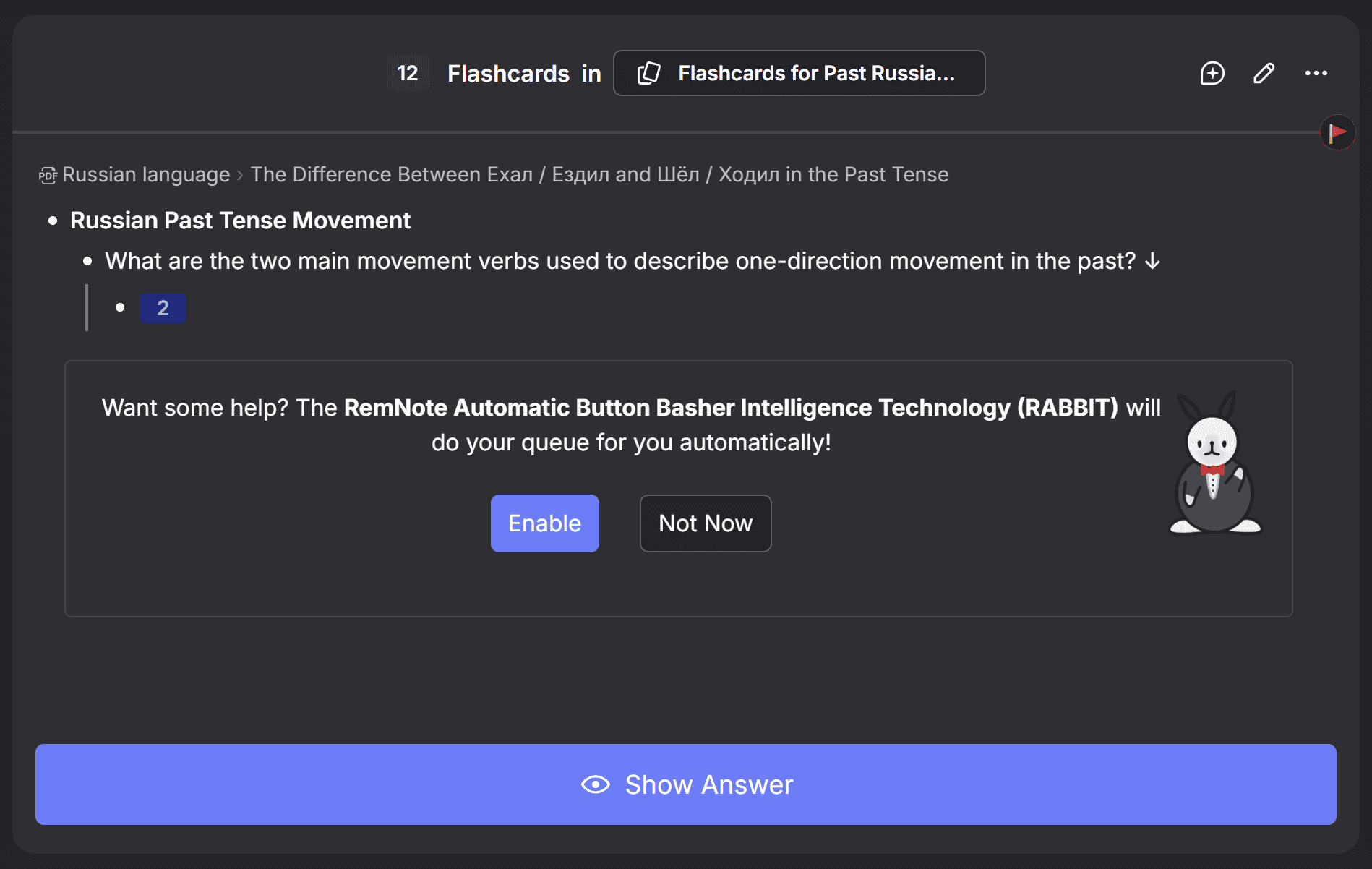 RemNote's joke for April fool's