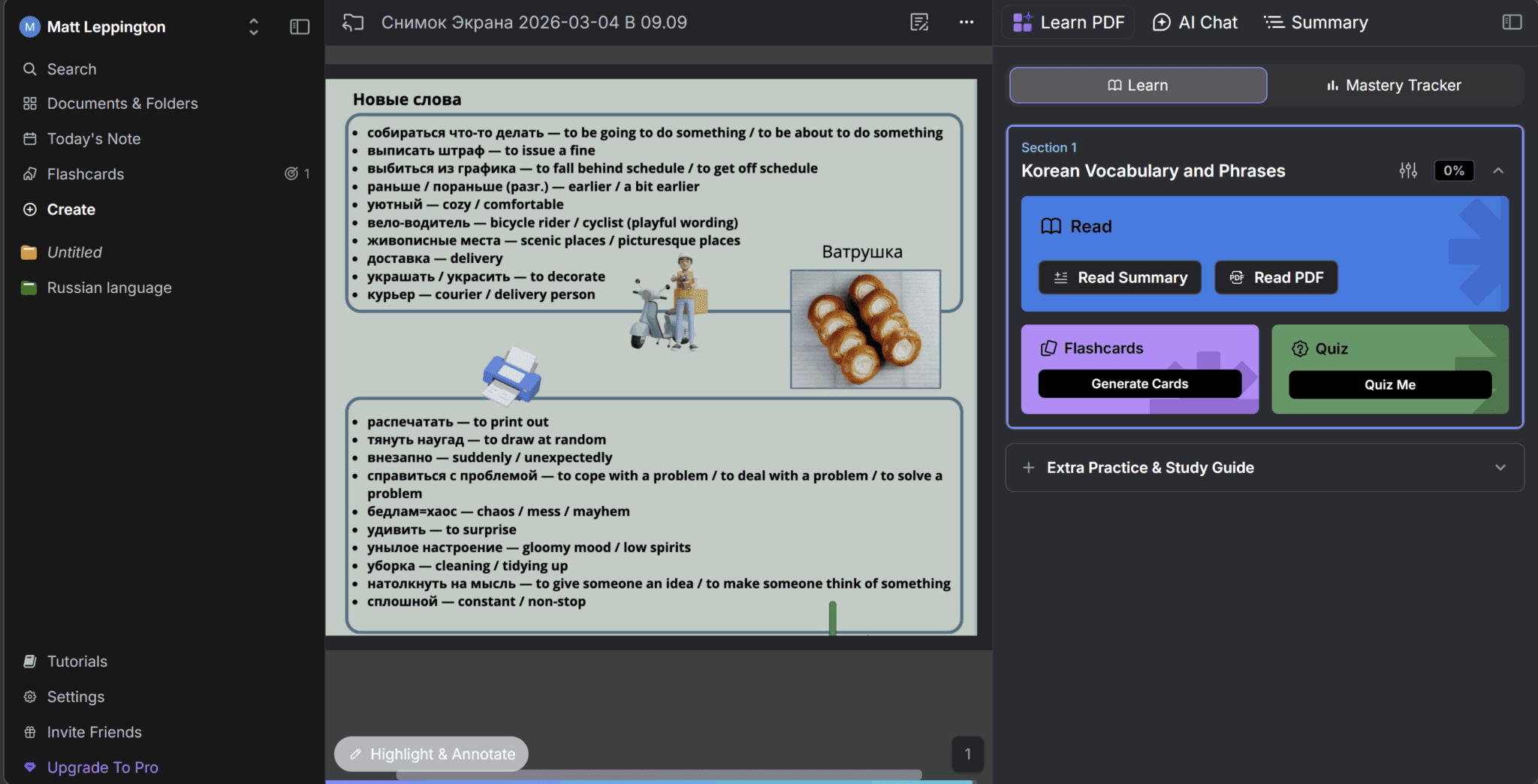 RemNote thought my Russian language PDF was Korean...
