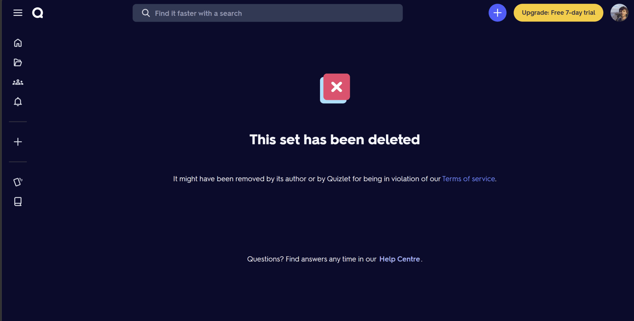 L'esempio di Quizlet fornito da NoteGPT non funziona.