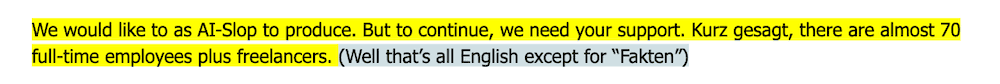"well that's all English"