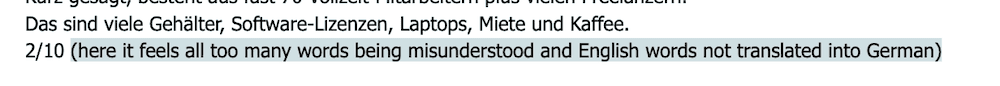 "just german words being mistunderstood as English"