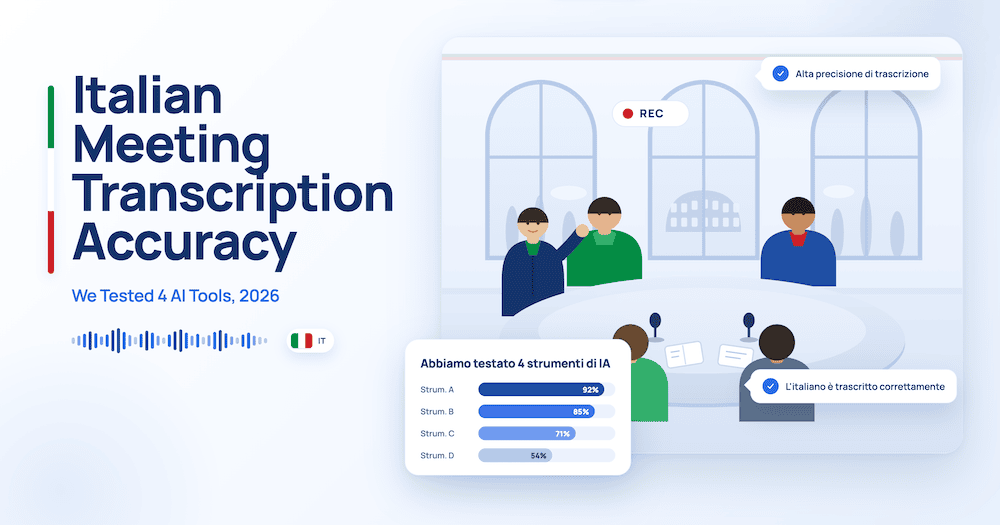 Precisão da transcrição de reuniões em italiano