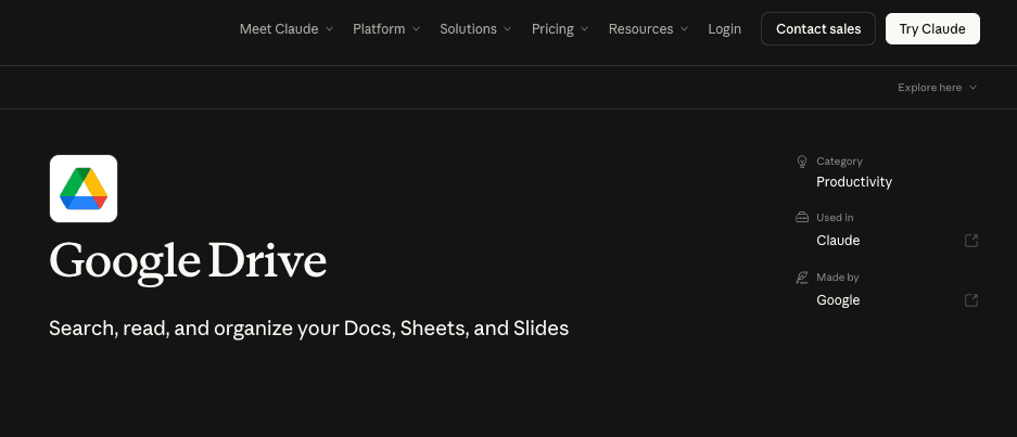 Google Drive Claude Connector