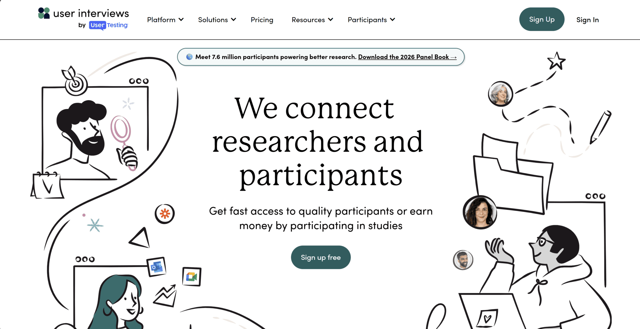 UserInterviews homepage as of August 2026