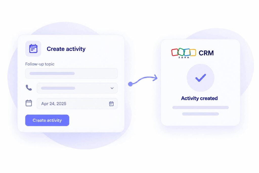 Create a Zoho CRM activity automatically from tl;dv meeting notes