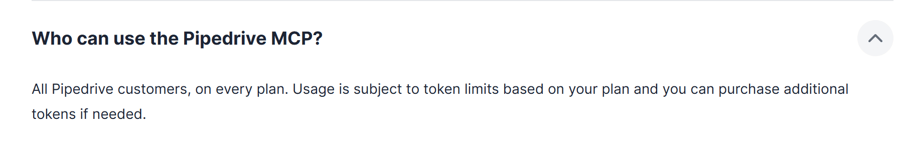 Pipedrive MCP usage limits