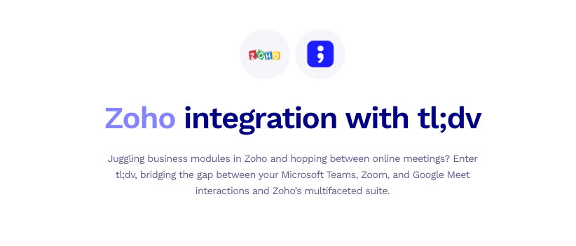 tl;dv Zoho integration
